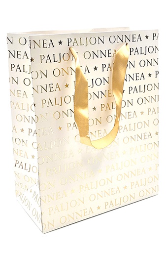 [7442] Gift bag M Paljon onnea kultafolio