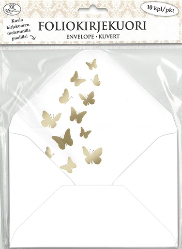 [8090] Foil envelope C6 Butterflies gold 10pcs