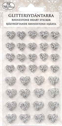 [1315] Rhinestone sticker Heart silver