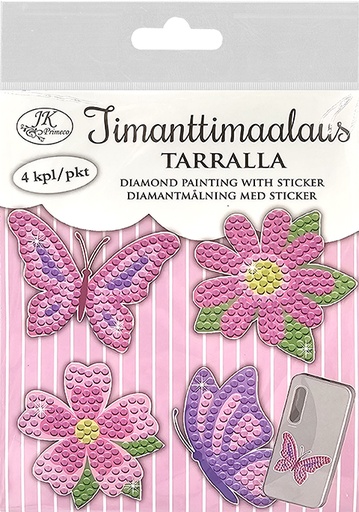 [2005] Diamond painting with sticker Butterflies and flowers 4pcs