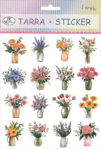 [3222] Sticker Flowers in pots