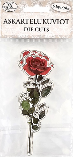 [3464] Die cuts Rose red 6pcs