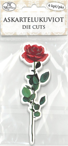 [3464] Die cuts Rose red 6pcs