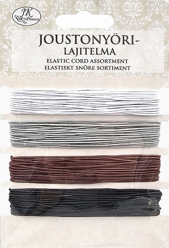 [3735] Elastic cord assortment Black/natural