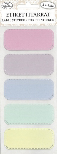 [4176] Label sticker narrow Pastel silver foil 2 sheets