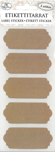 [4177] Label sticker narrow recycled brown 2 sheets