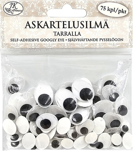 [4595] Googly eye, self-adhesive oval 75pcs