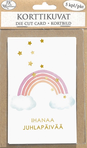 [4733] Die cut card Sateenkaari 5pcs