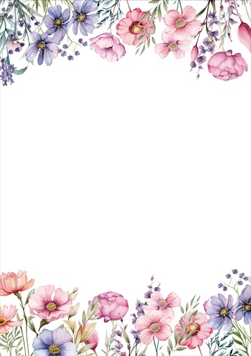 [6683] Decorative paper A4 Flower meadow 5pcs