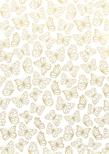 [6710] Design card A4 Butterflies pearlescent gold 5pcs
