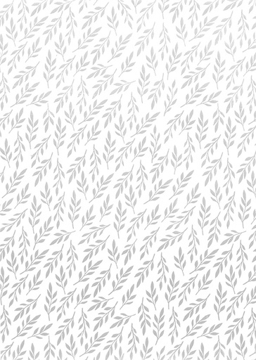 [6711] Design card A4 Leaves pearlescent silver 5pcs