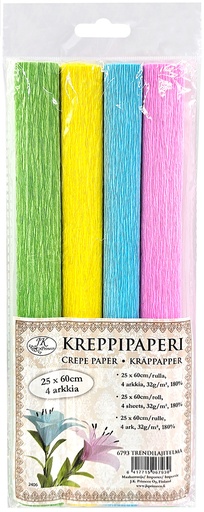 [6793] Crepe paper Trend assortment 4 rolls