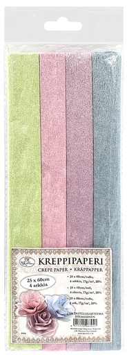 [6794] Crepe paper pearlescent pastel assortment 4 rolls