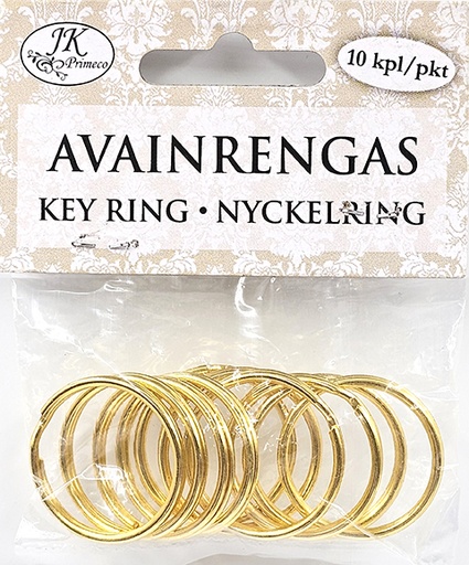 [6861] Key ring 2,5cm gold 10pcs