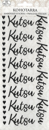 [8991] Embossed sticker Kutsu musta