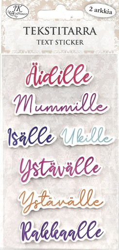 [9012] Text sticker Läheisille pastelli 2 sheets