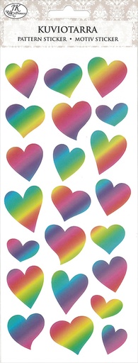 [9101] Pattern sticker Hearts rainbow