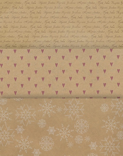 [4388] Gift wrapping paper assortment natural 3 x 10rll Joulu