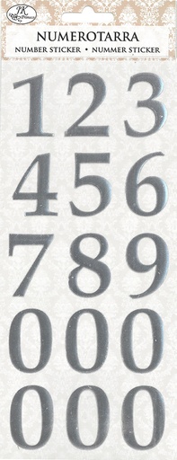 [2732] Number sticker silver