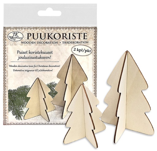 [1500] Wood decoration Spruce natural 2pcs