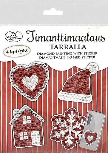 [2008] Timanttimaalaustarra Joulukuvat punainen 4kpl