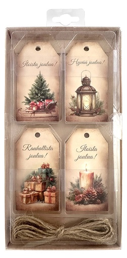 [2067] Gift tag set Joulukuvat nostalgia 20pcs