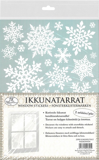 [2390] Ikkunatarra A4 Lumihiutale valkoinen 2ark