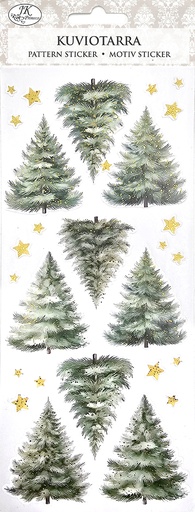 [2704] Pattern sticker Spruces gold