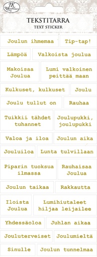 [2706] Tekstitarra Joulutoivotukset valkokulta
