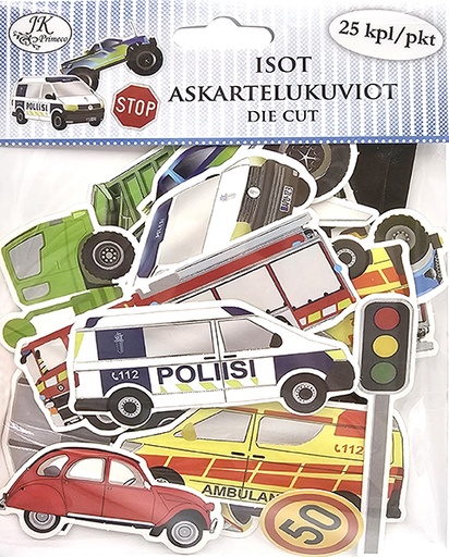 [3024] Isot askartelukuviot Ajoneuvot 25kpl
