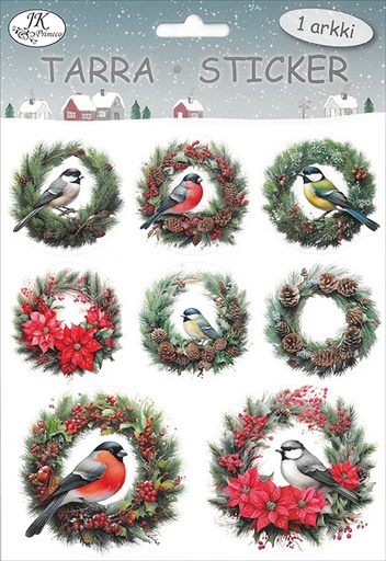 [3282] Sticker Birds and wreaths