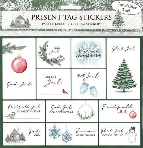 [3307] Gift tag sticker Rimfrost 3pcs