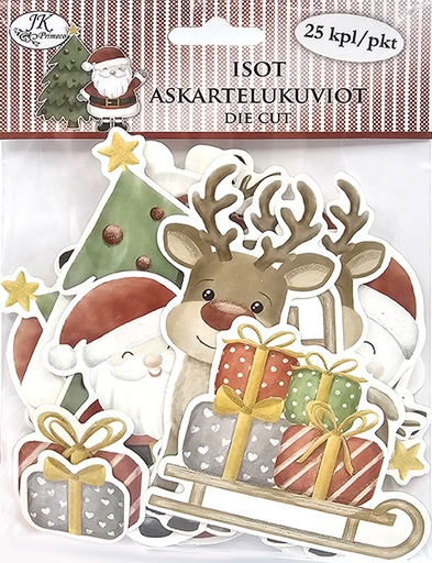 [3439] Big die cuts Happy Christmas characters 25pcs
