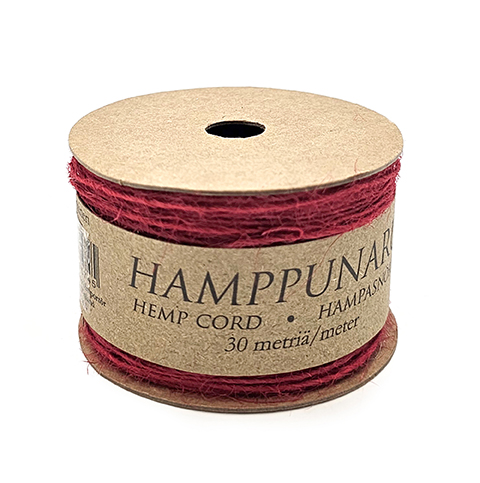 [3574] Hemp cord 1mm x 30m red