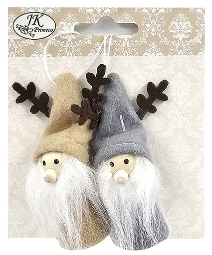 [4011] Decorative Santa Clauses brown 2pcs