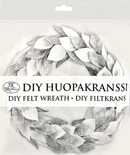 [5000] DIY Felt wreath white/grey