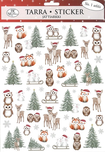 [5127] Giant sticker Forest animals Christmas