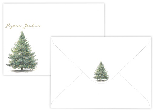 [7691] Foil envelope C6 Joulukuusi kulta valkoinen 10pcs