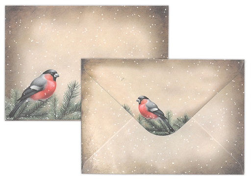 [7714] Envelope C6 Bullfinch vintage 10pcs