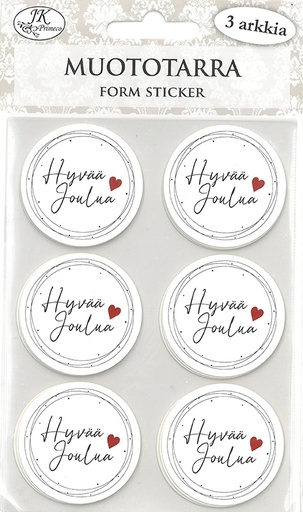 [8945] Form sticker Hyvää joulua moderni musta 3 sheets