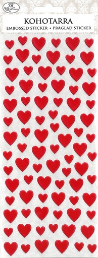 [8994] Embossed sticker Heart red