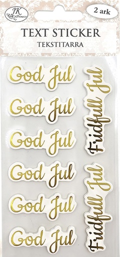 [9022] Text sticker God jul guld 2ark