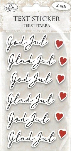 [9024] Text sticker God jul svart 2ark