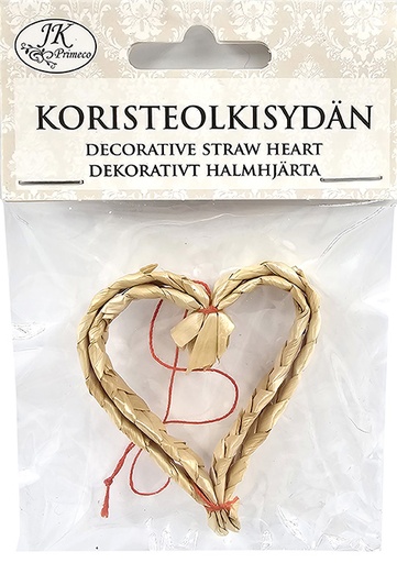 [8405] Decorative straw heart natural