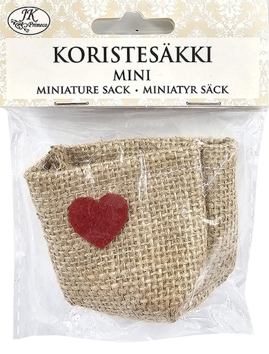[8407] Miniature sack Heart red