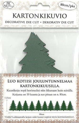 [4697] Decorative die cut Spruce garland 80cm
