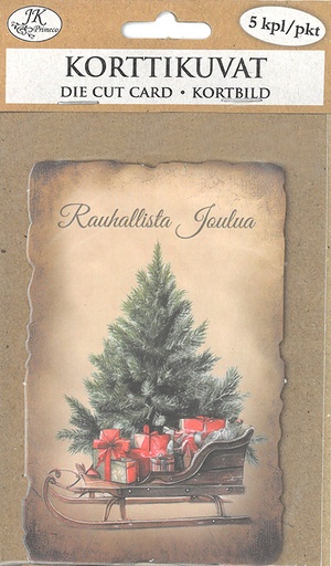 [4718] Die cut card Joulu nostalgia 5pcs