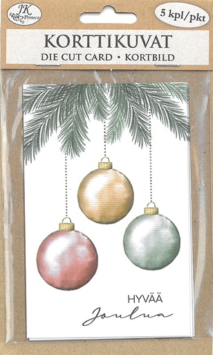 [4722] Die cut card Lumo Joulupallo ja teksti 5pcs