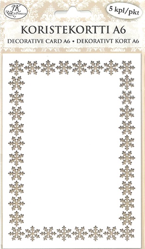 [6993] Decorative card A6 Snowflake edge white 5pcs