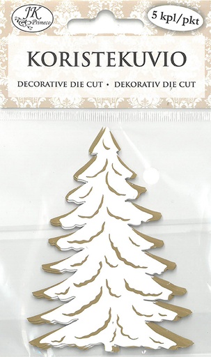 [6994] Decorative die cut Spruce white gold foil 5pcs